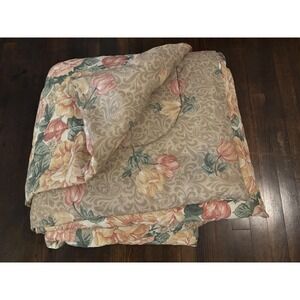 Dan River Reversible Floral Comforter Peony Rose Print Made In USA Bedding 86x86